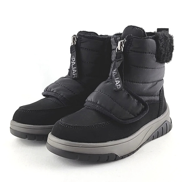 PAJAR Youth Black Winter Waterproof Boots Velcro Insulated Rated -30c Size US 1 - Picture 4 of 15